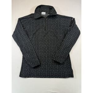 Columbia Womens Quarter Zip Fleece Pullover Gray Patterned Size Small